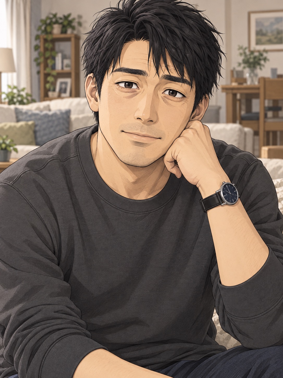 肩の力が抜けた表情の主人公